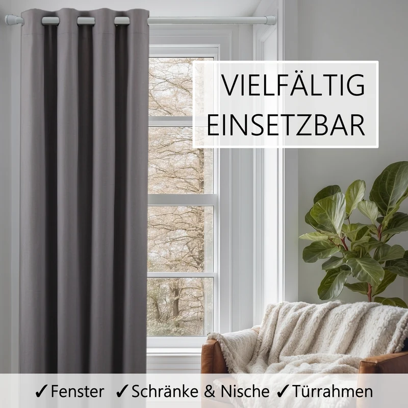 Türvorhang & Klemmstange weiß