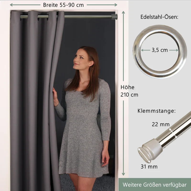 Türvorhang & Stange silber