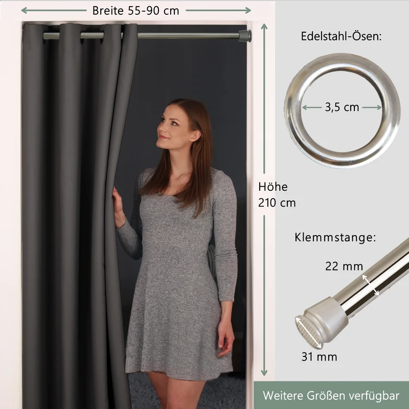 Türvorhang & Stange silber