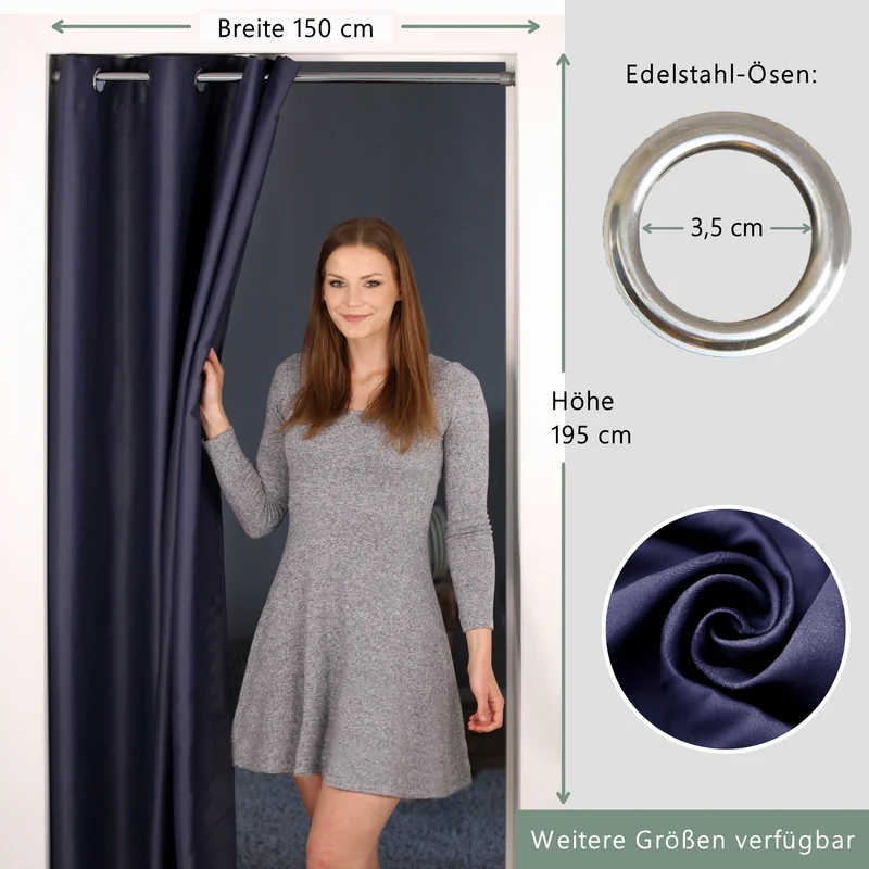 Türvorhang & Stange silber