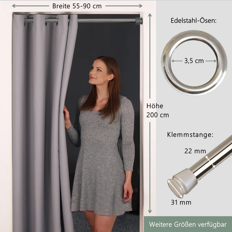 Türvorhang & Stange silber