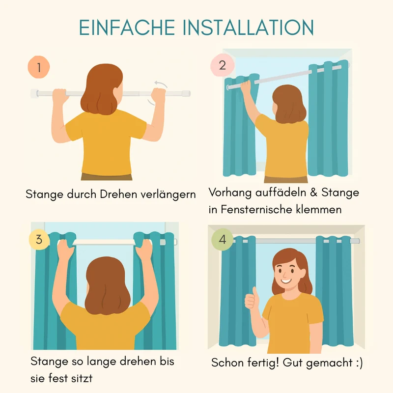 Vorhang-Set mit Klemmstange