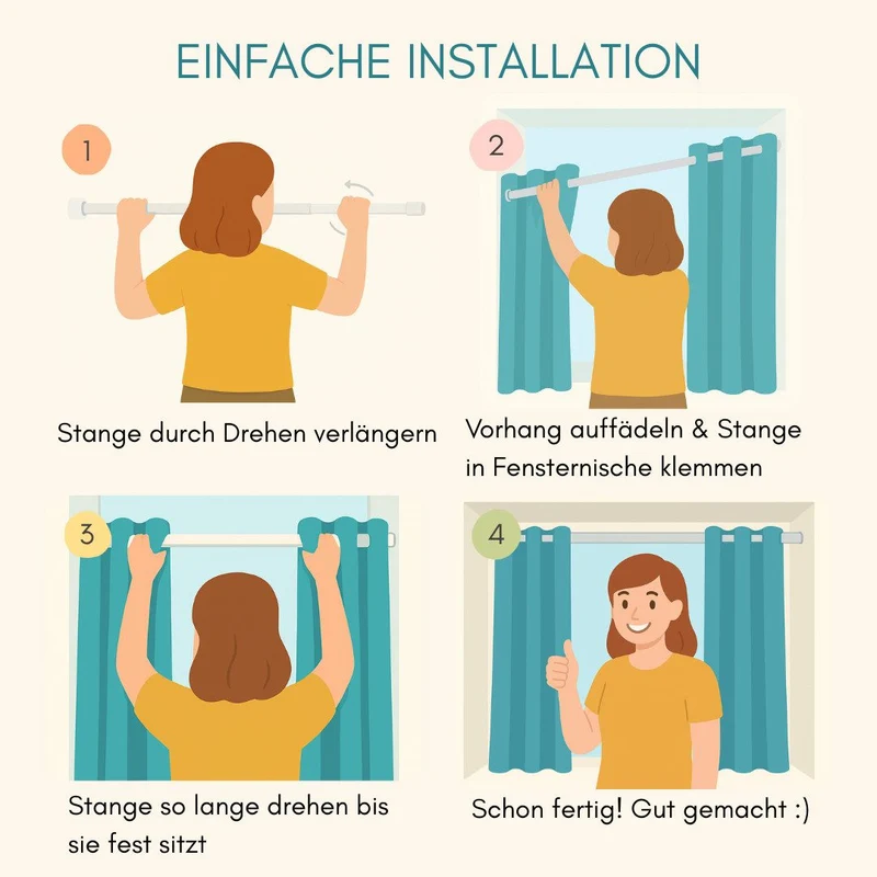 Vorhang-Set mit Klemmstange
