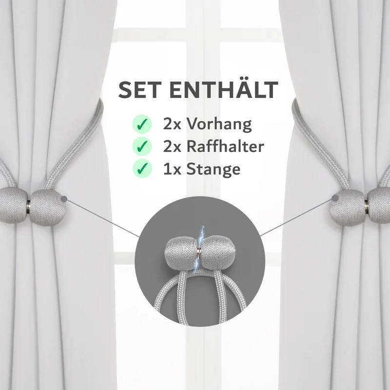 Vorhang-Set mit Klemmstange