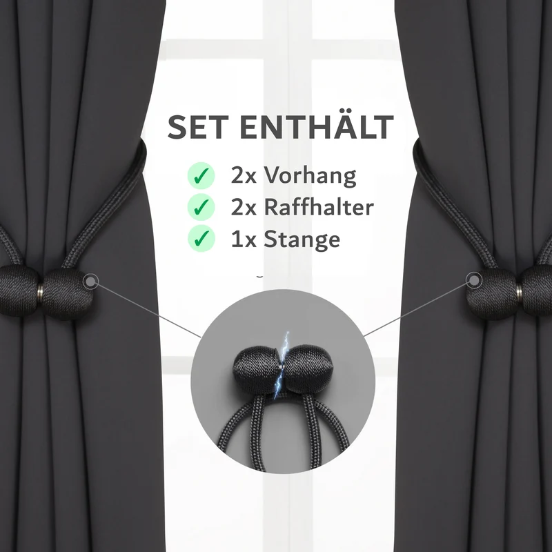 Vorhang-Set mit Klemmstange