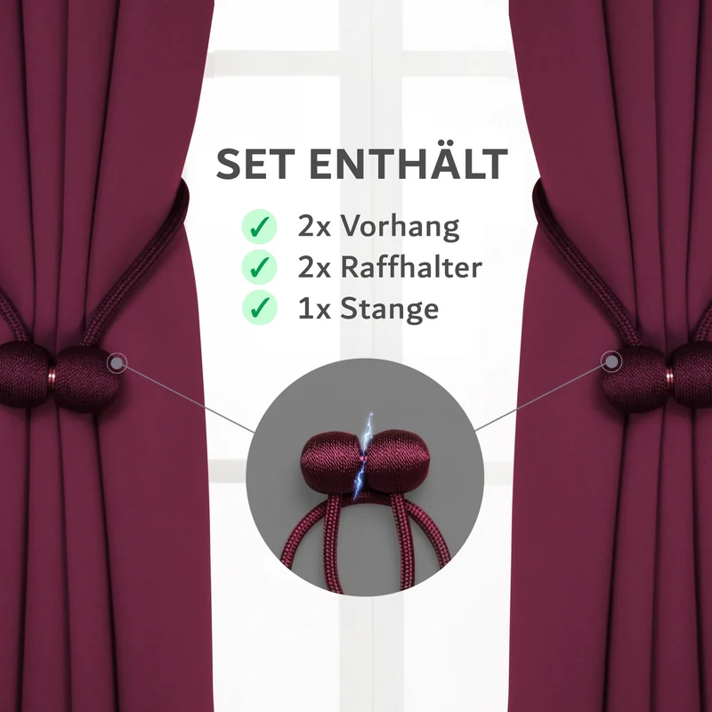 Vorhang-Set mit Klemmstange