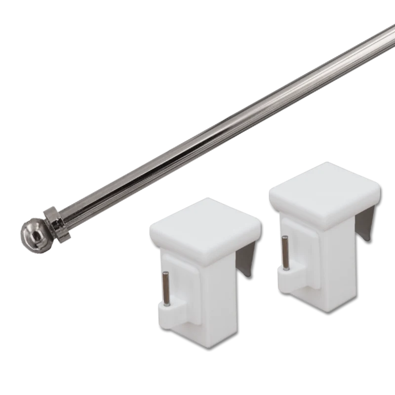 Gardinenstange Vaganz glänzend mit Fensterhaken 10–27 mm