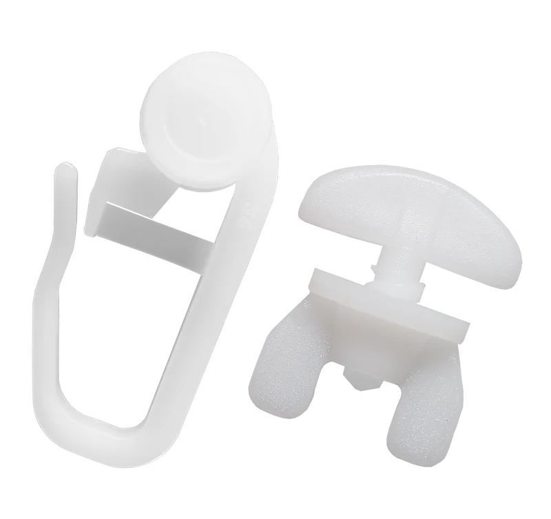 Gardinenröllchen 8 mm mit Universal-Feststellern – Komplettset