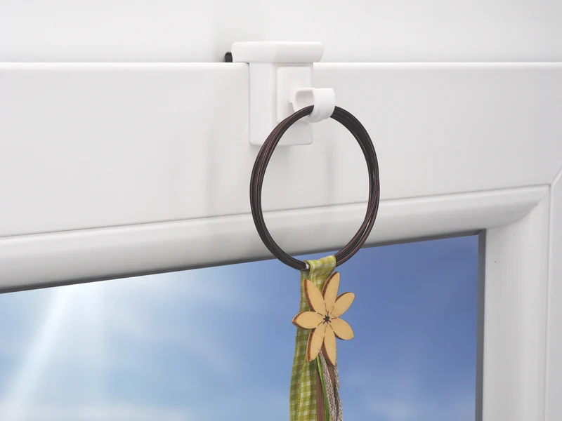 Fensterhaken 10–27 mm für Gardinenstangen bis Ø 10 mm