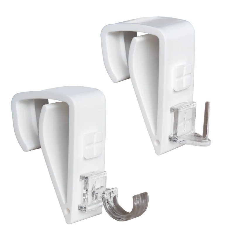 Fensterhaken 8–17 mm mit Aufsätzen für Vitrage- & Gardinenstangen