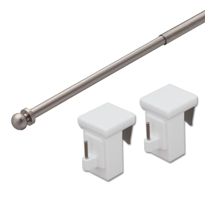 Gardinenstange Vaganz ausziehbar mit Fensterhaken 10–27 mm