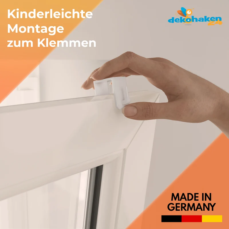 Fensterhaken 15–25 mm aus Kunststoff – Weiß oder Transparent