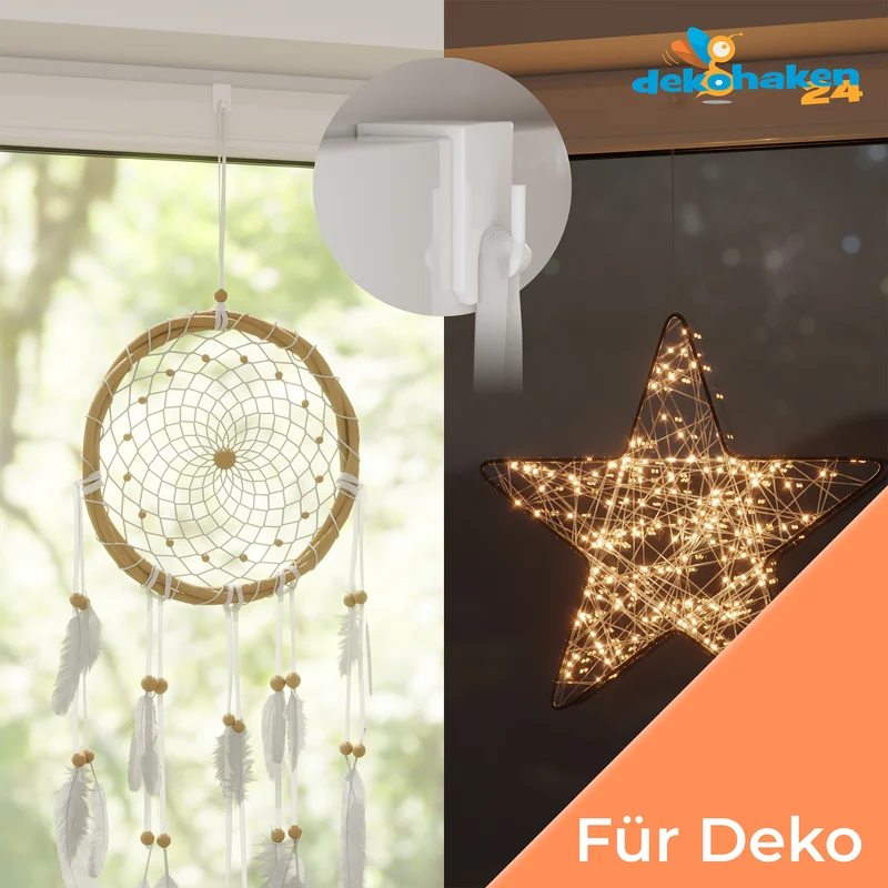 Fensterhaken 15–25 mm aus Kunststoff – Weiß oder Transparent