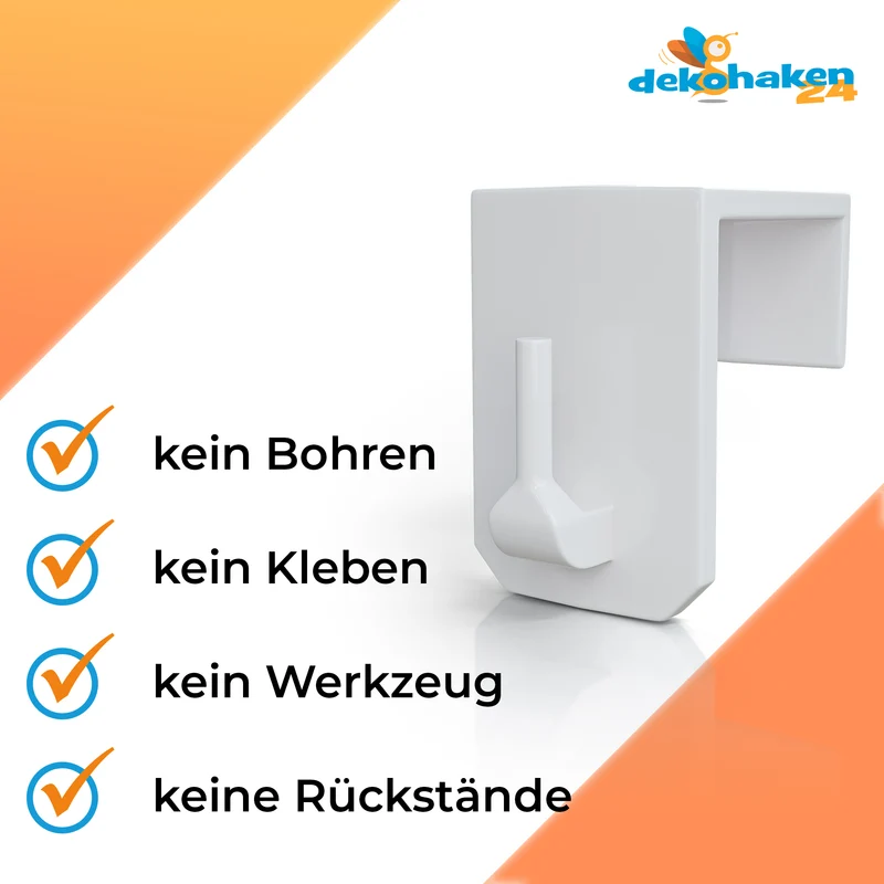 Fensterhaken 15–25 mm aus Kunststoff – Weiß oder Transparent