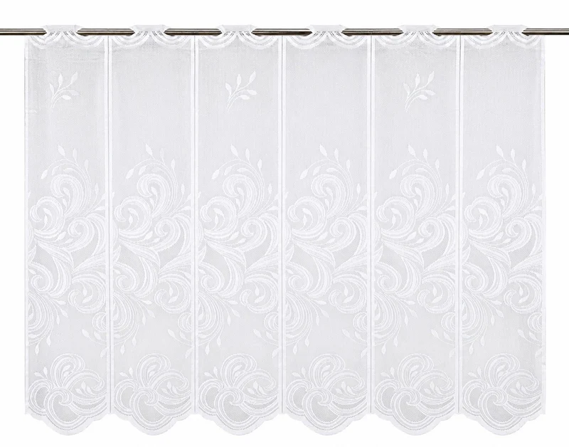 nach Maß Scheibengardine Jacquard weiß Ornament Höhe 80/100/120cm 7046
