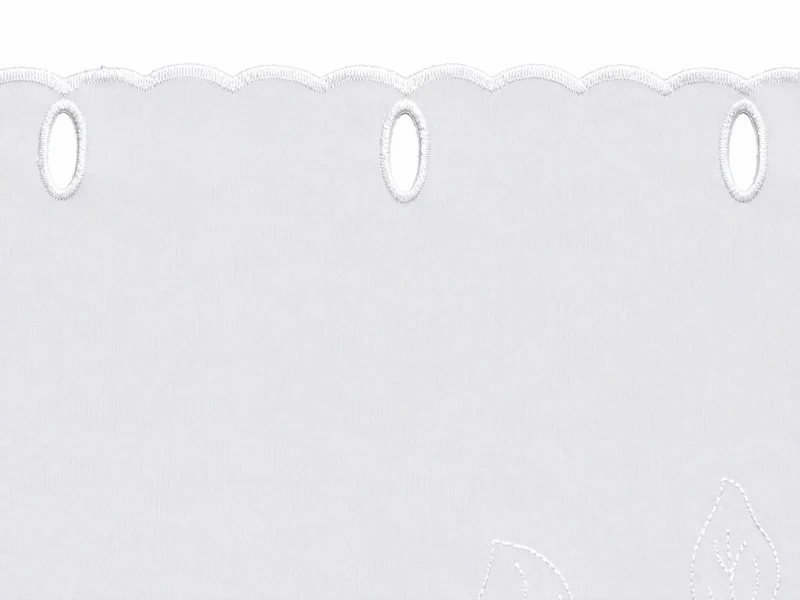 Scheibengardine Voile weiß bestickt HxB 44x153cm 2656