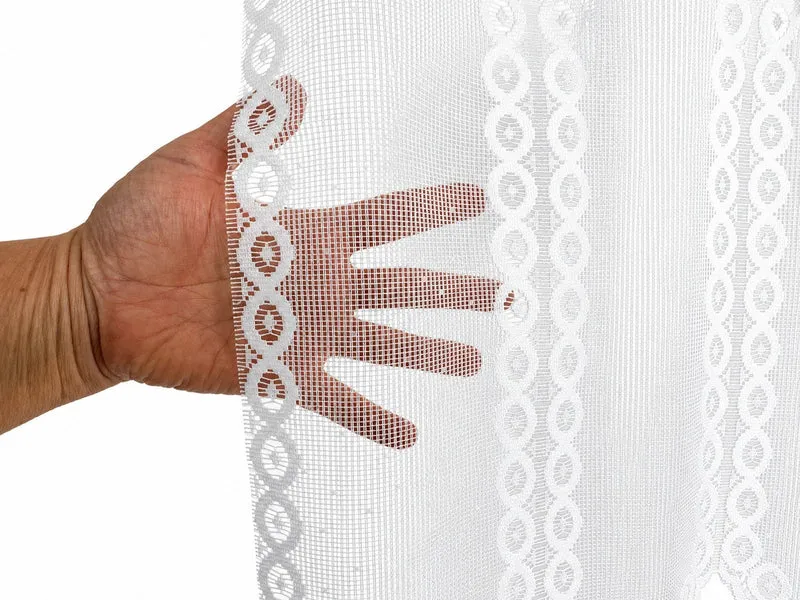 Scheibengardine Jacquard weiß Kleinfenster HxB 45x150cm