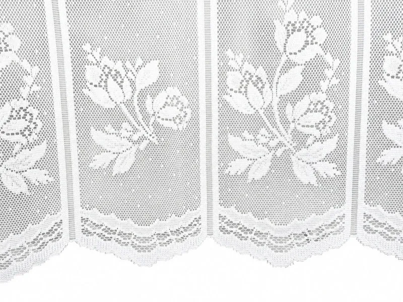 Scheibengardine Jacquard Blumen weiß HxB 45x150cm