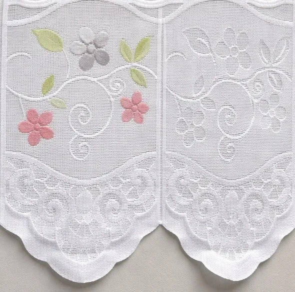 Bistro Bogen Scheibengardine 2342 Set 2 tlg. farbig Blume