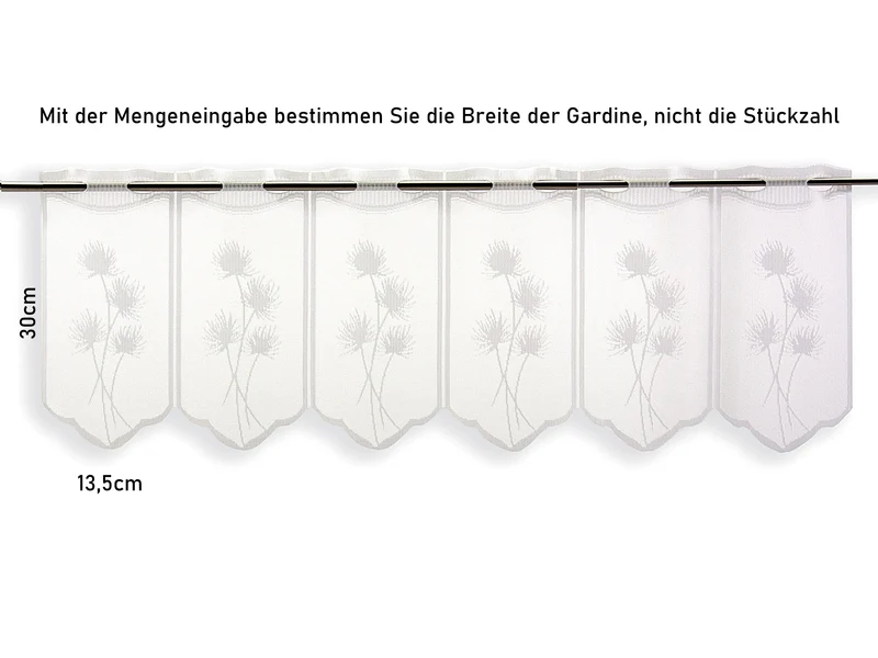 Scheibengardine Jacquard Blume nach Maß