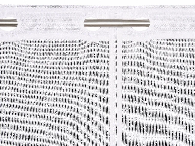 Nach Maß Scheibengardine Jacquard Bistrogardine Margerite weiß Höhe 45/60cm