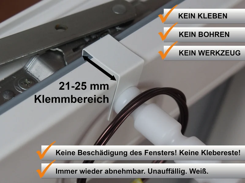 Fensterhaken mit Distanzhalter 15–25 mm – bis 5,4 cm Abstand