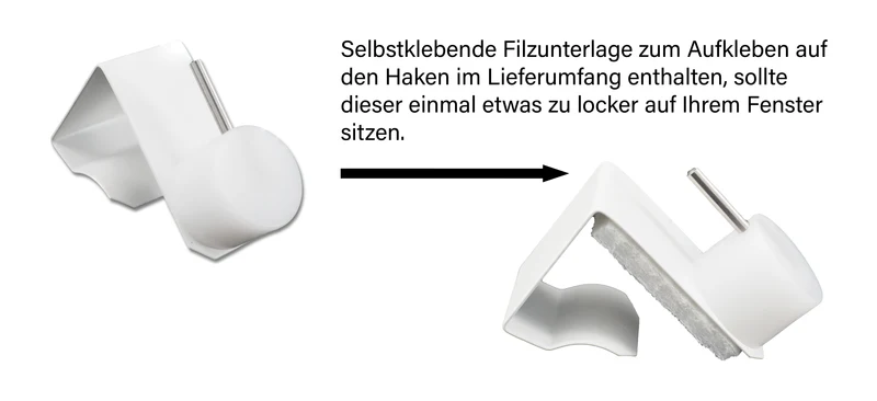 Fensterhaken aus Federedelstahl 10–25 mm – oben oder seitlich