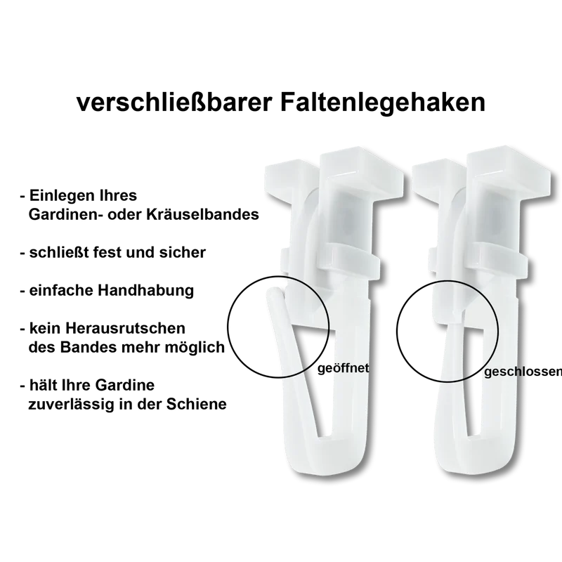 DUO X-Gleiter 4/6 mm mit verschließbarem Faltenlegehaken