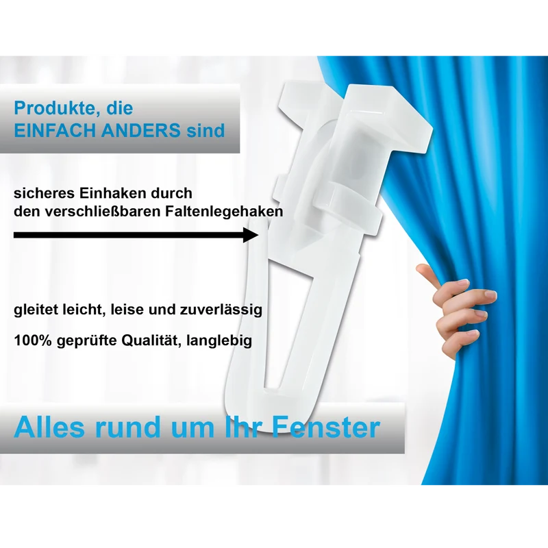 DUO X-Gleiter 4/6 mm mit verschließbarem Faltenlegehaken