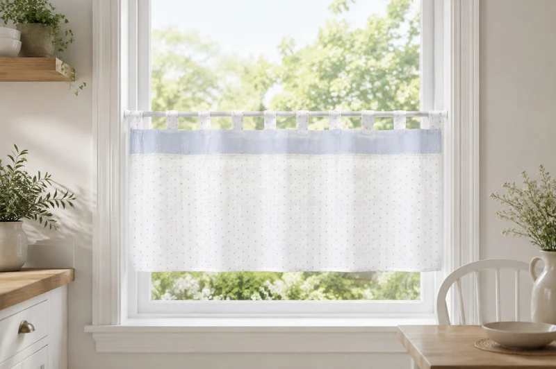 Scheibengardine Schlaufen Panneaux Kleinfenster HxB 48x140 apricot Perlen Bistro