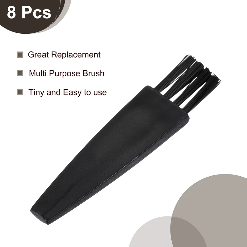8Pcs Shaver Cleaning Brush Tools Black with 2 Inch Plastic Handle