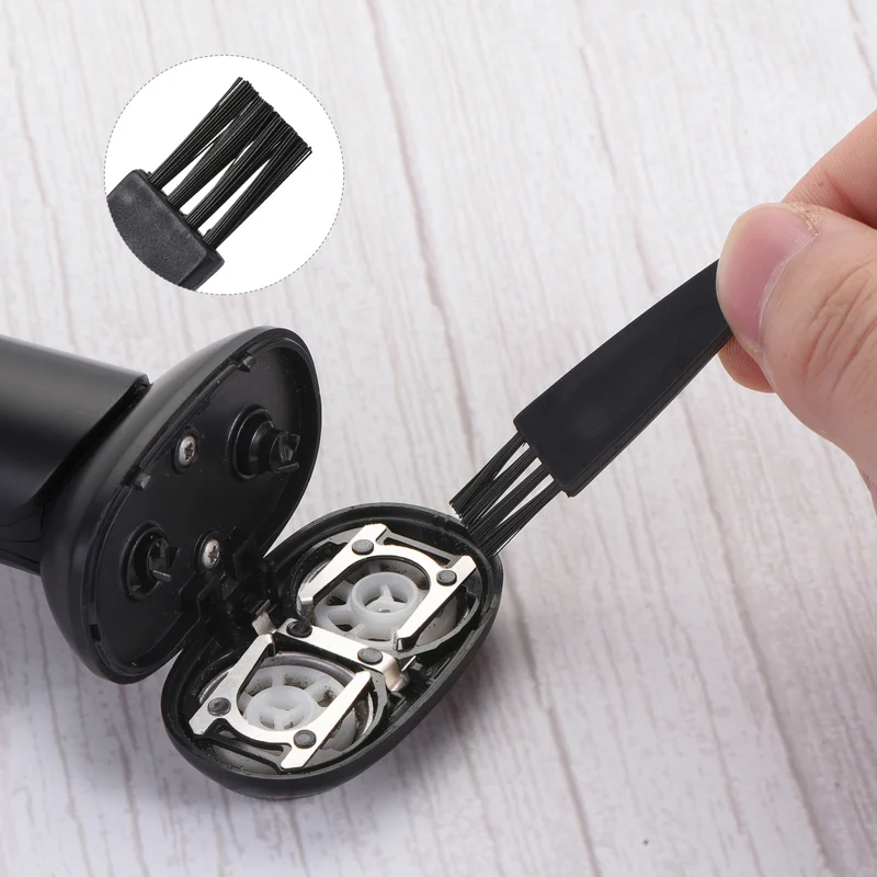 8Pcs Shaver Cleaning Brush Tools Black with 2 Inch Plastic Handle