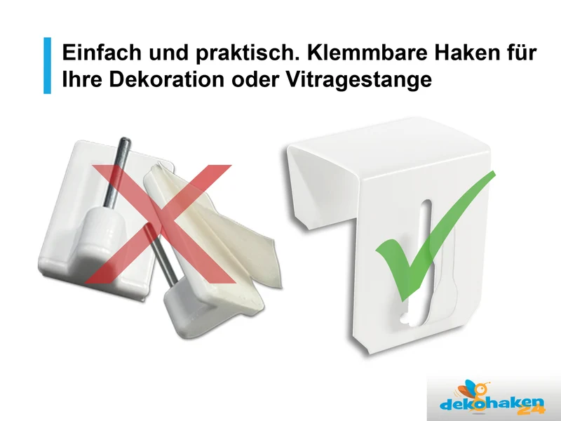 Fensterhaken aus Federedelstahl 12–23 mm für Deko & Vitragestangen