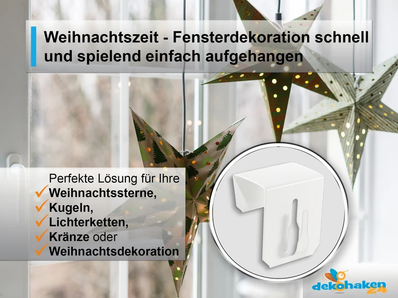 Fensterhaken aus Federedelstahl 12–23 mm für Deko & Vitragestangen