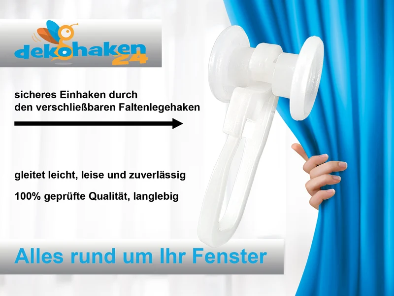 U-Rollen/U-Gardinenrollen mit verschließbarem Faltenlegehaken