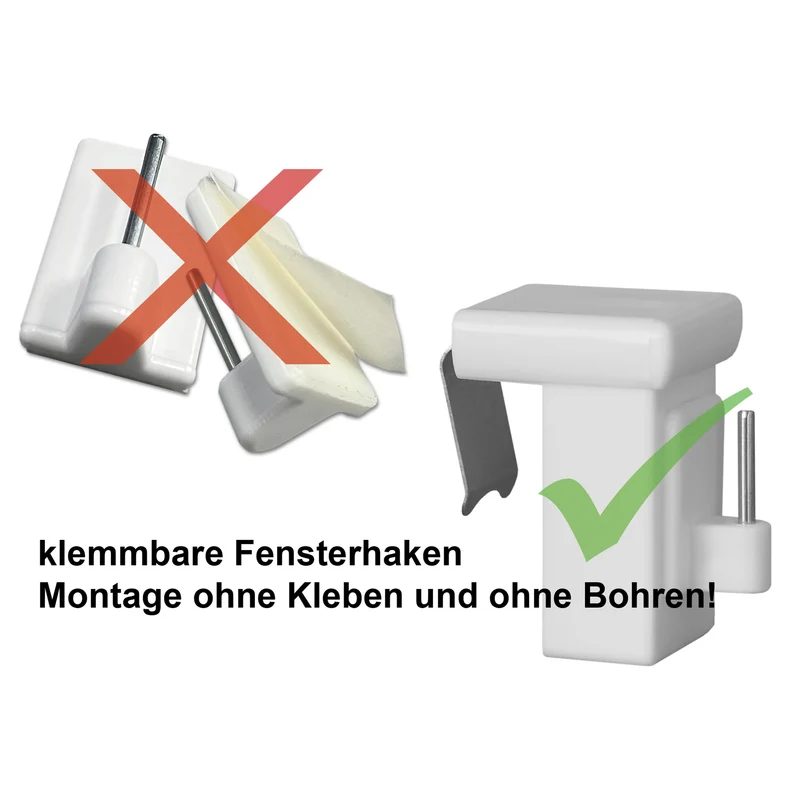 Verstellbarer Fensterhaken 10–27 mm – optional mit Batteriehalter