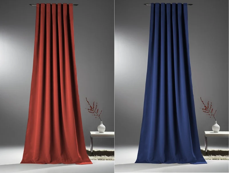 Verdunklungsvorhang Sopran U-Band blau und rot BxH 135x245 cm