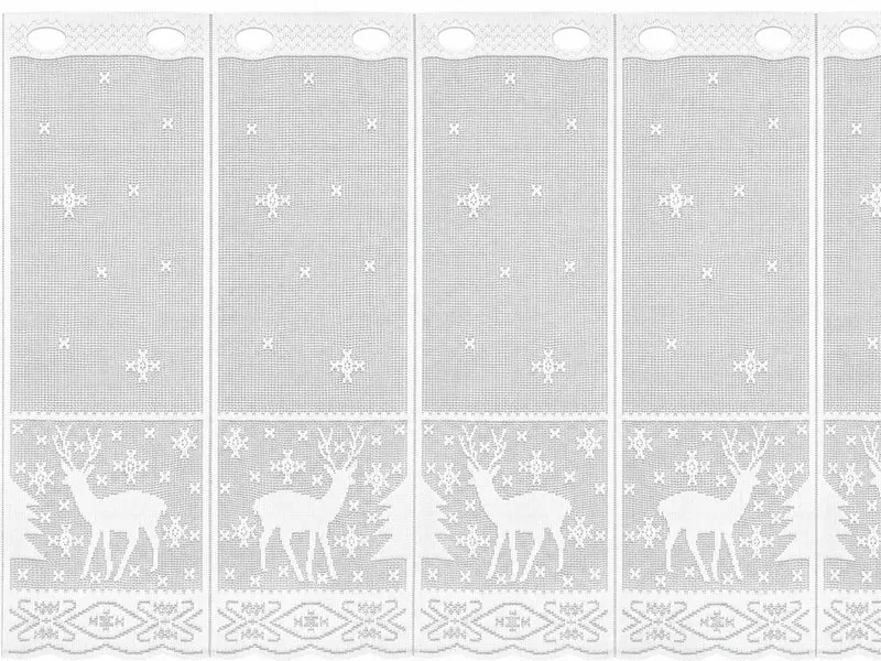 Scheibengardine Hirsch Schneeflocke HxB 50x140cm 2358