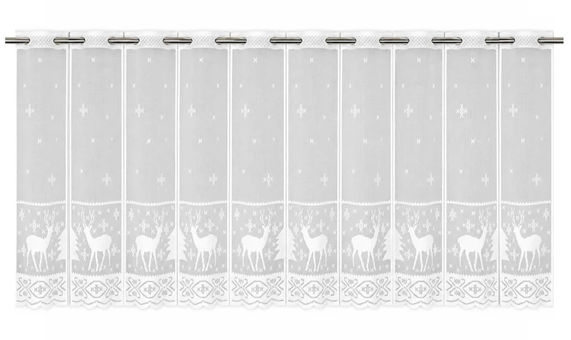 Scheibengardine Hirsch Schneeflocke HxB 50x140cm 2358