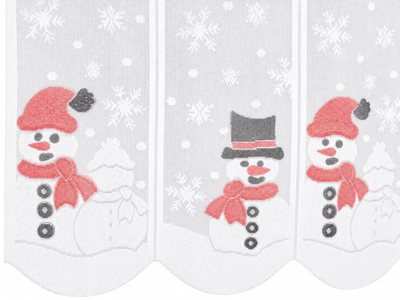 Scheibengardine Schneemann HxB 50x140cm Winter Schnee Flocke