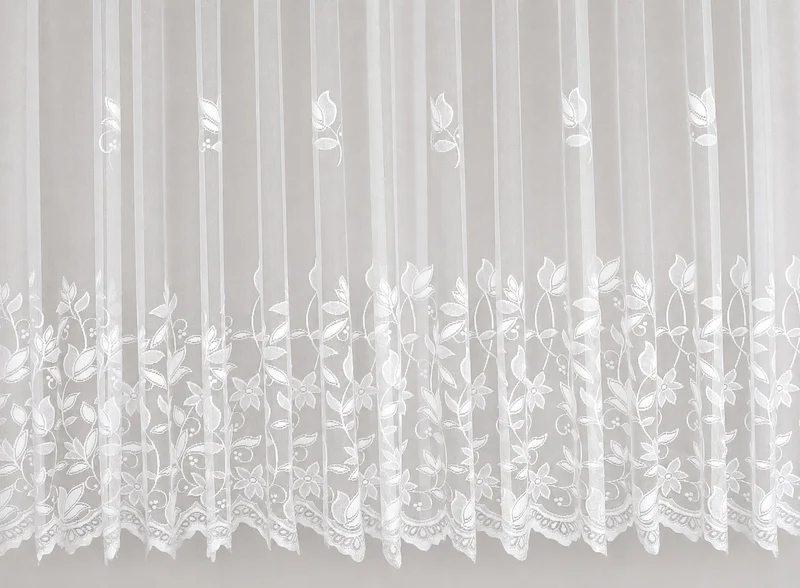 Fertiggardine m. Universalband versch. Größen weiß Edel Jacquard