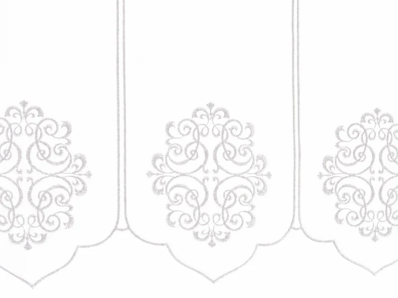 nach Maß Scheibengardine weiß Ornament Bistrogardine Höhe 45cm