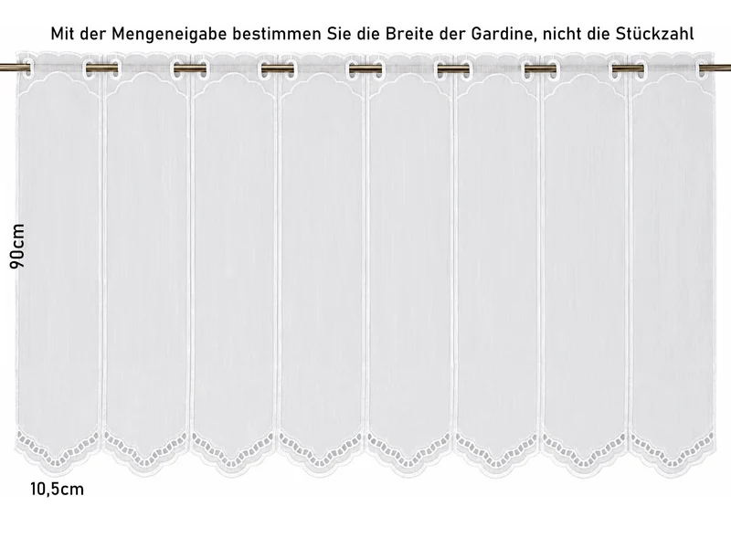 Scheibengardine Borte mit Lochstickerei nach Maß