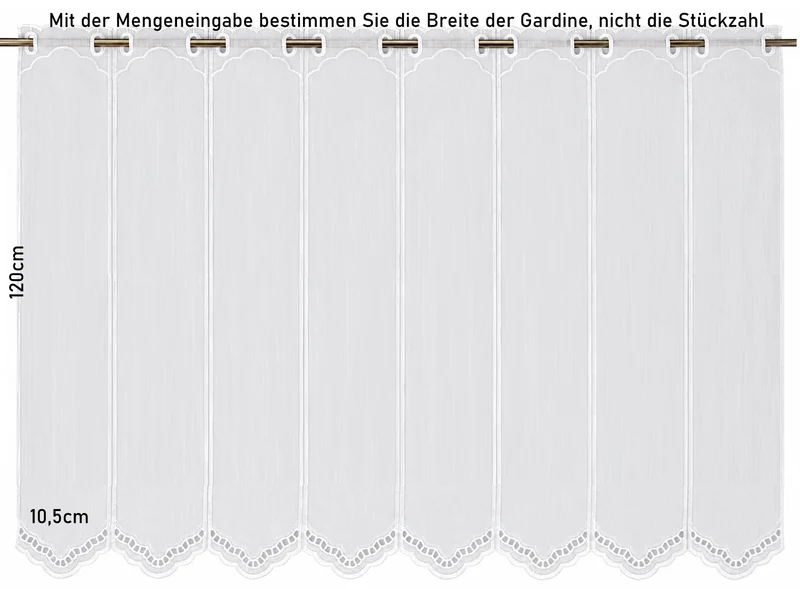 Scheibengardine Borte mit Lochstickerei nach Maß