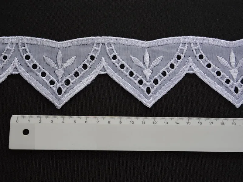 nach Maß Borte Landhausstil weiß Höhe 6cm Scheibengardine