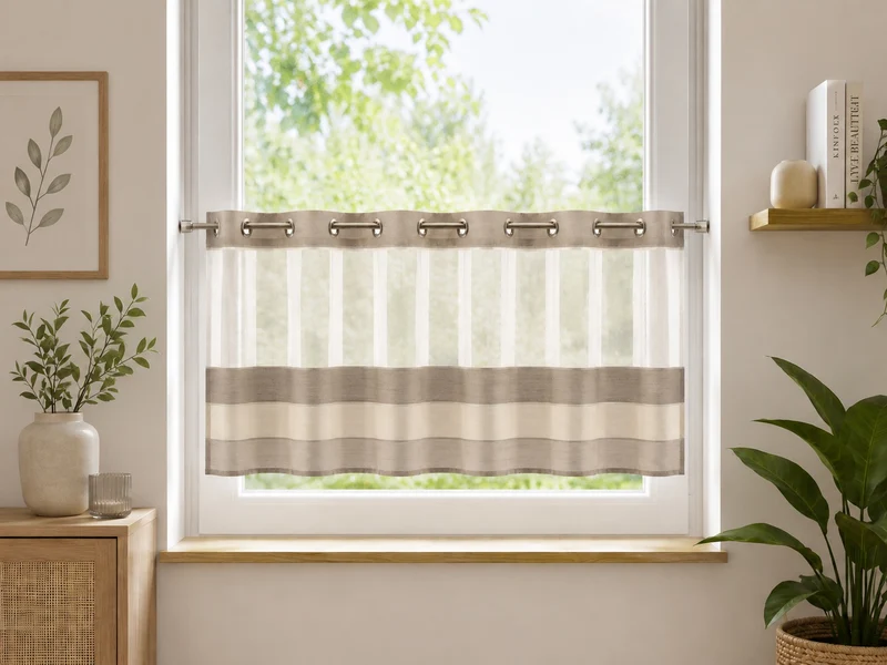 Ösen Bistrogardine beige HxB 50x140cm 2221