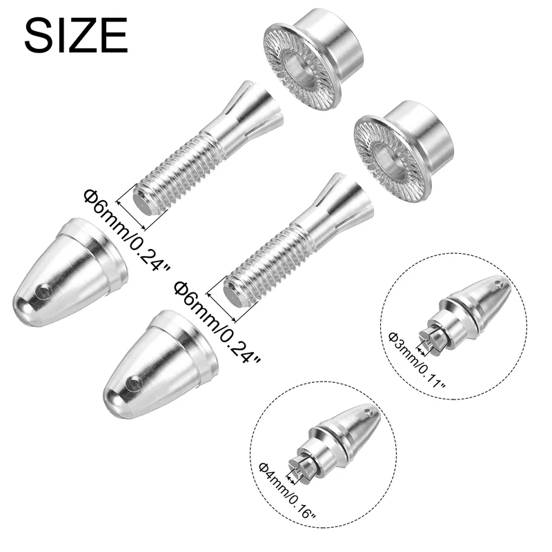 6 Pcs RC Airplane Propeller Adaptor （3*6) （4*6) mm Aperture Output Axle 3pcs