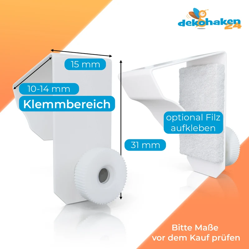 Klemmträger für Plissees – 4 Stück, ohne Bohren