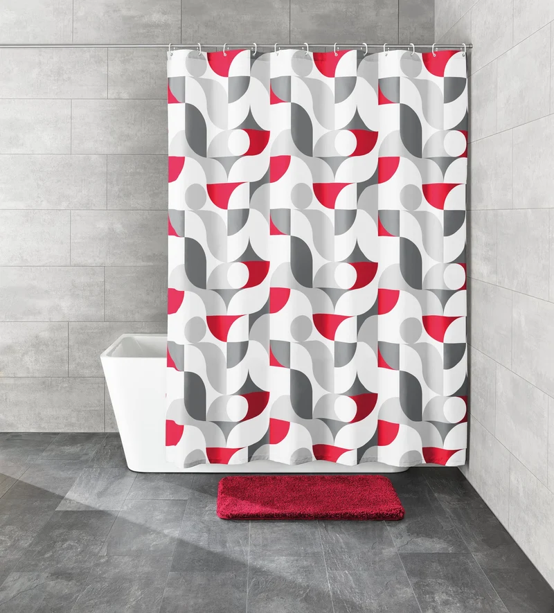 Duschvorhang Textil TESS Rubin 180 x 200 cm