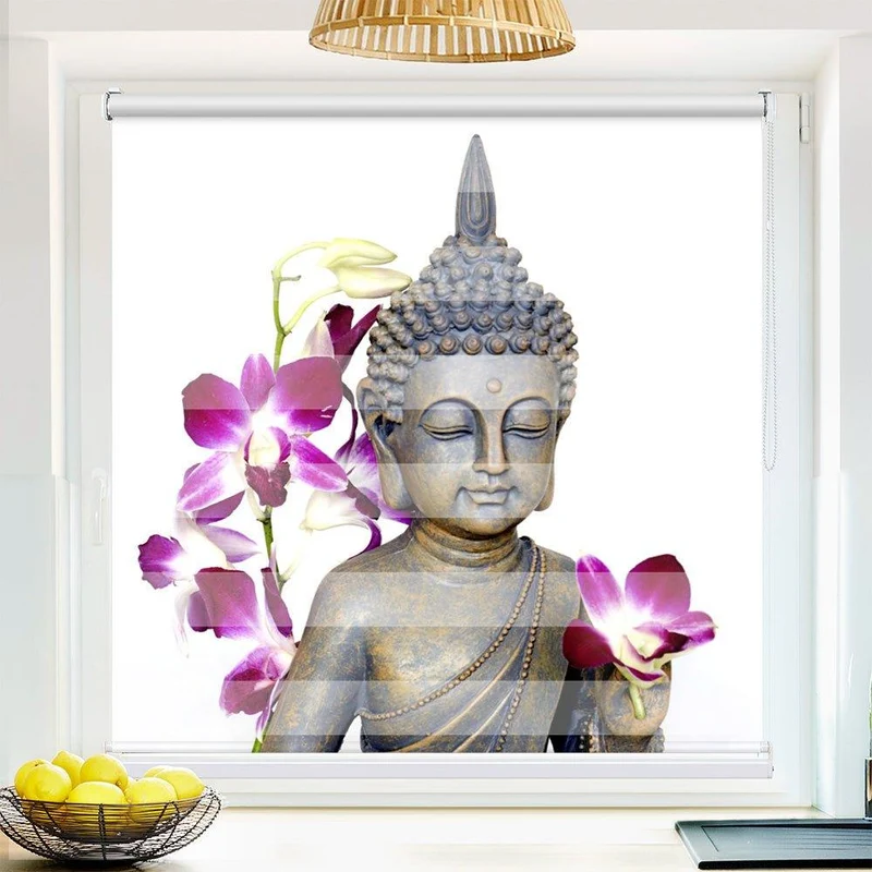 Klemmfix Doppelrollo "Buddh Orchideen Wellness" | Klemm Doppelrollo